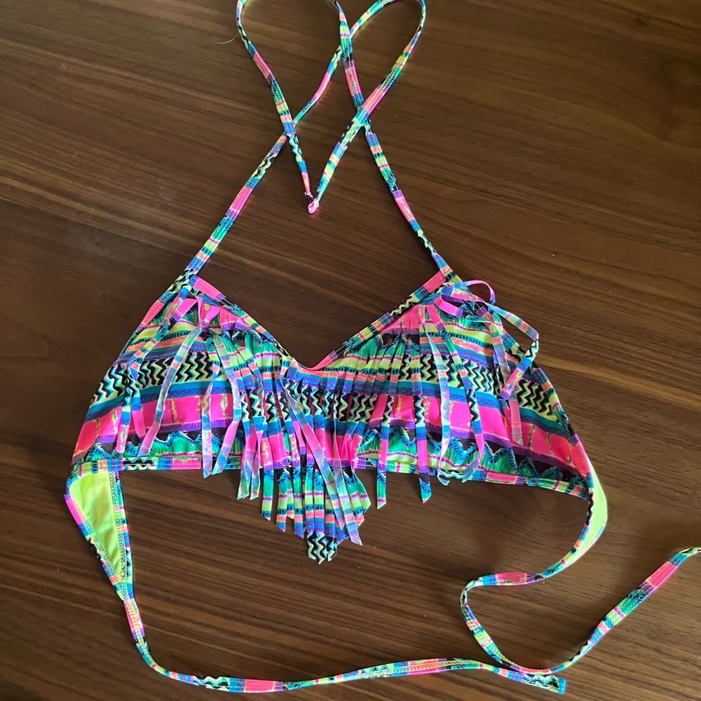 LA Hearts Fringe Bikini top